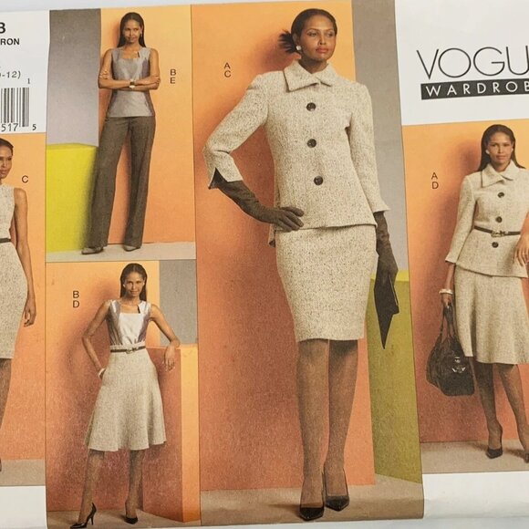 Sewing Pattern Vogue V1068 Wardrobe Jacket Top Skirt Pants Suit 4 Option 6-12 - Picture 1 of 6